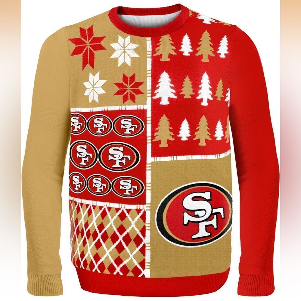 NWT FOCO San Francisco 49s NFL Mens NFL Busy Block Ugly Sweater